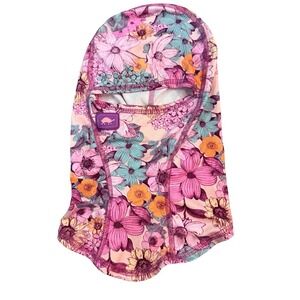 Turtle Fur Balaclava Pink Floral Lightweight Hood Kids 3-6